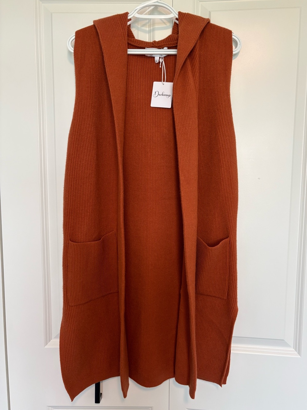 Duchamp Sleeveless hooded cardigan - large NWT